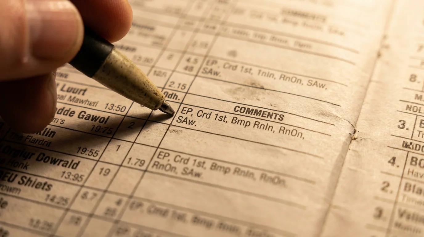 Greyhound race comments and in-running remarks decoded